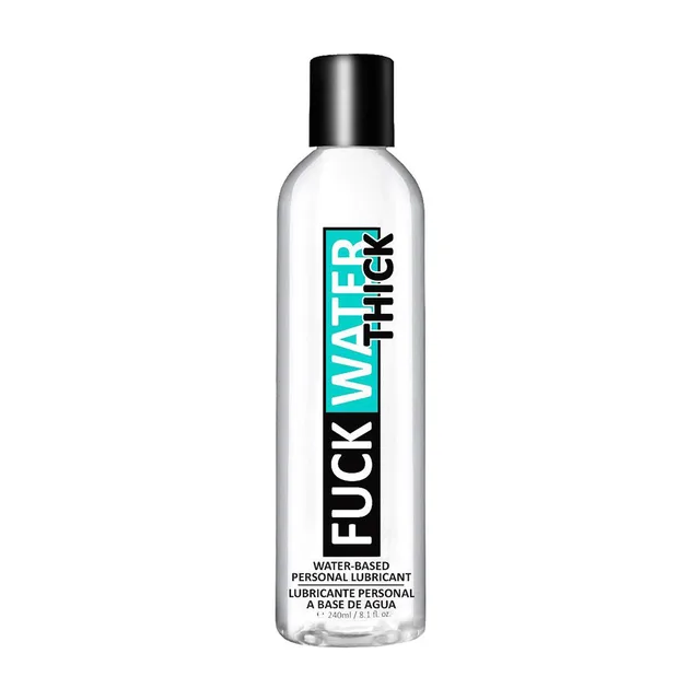 Clear 8 oz Fuck Water Thick lubricant bottle with black cap