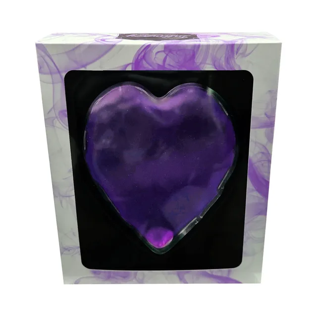 Kheper Games Intimacy Heart Massager in purple displayed inside a clear-front purple marbled retail box