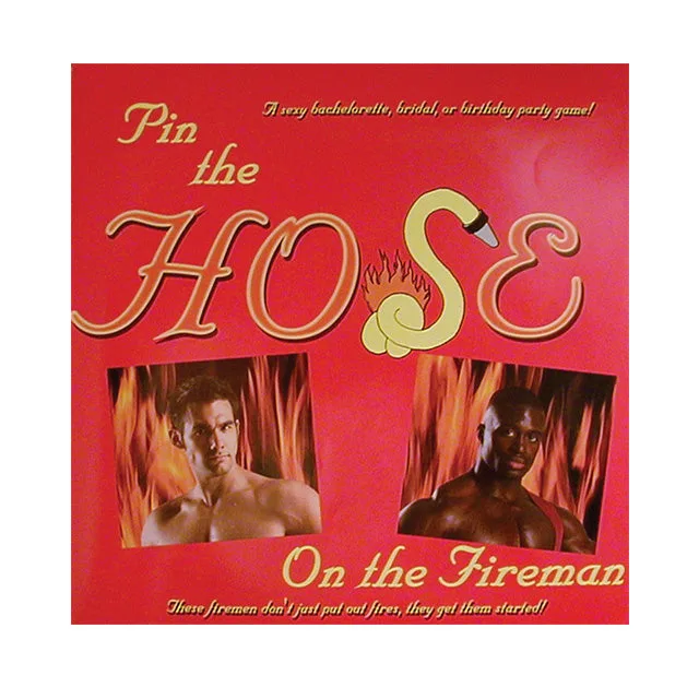 Little Genie Pin the Hose on the Fireman red party game cover