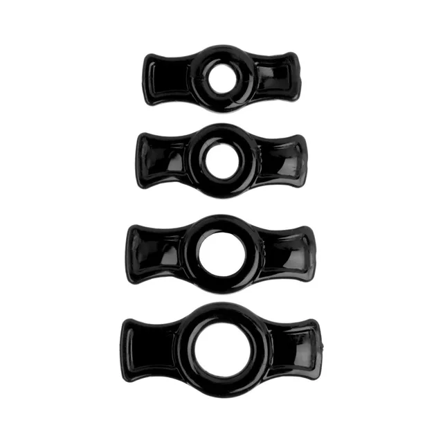 TitanMen Black Ring Set four loose rings in graduated diameters