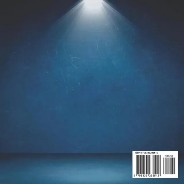 Back cover of The Cream Pie showing the empty blue stage below a spotlight