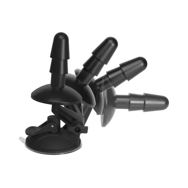 Doc Johnson Vac-U-Lock Deluxe Suction Cup Plug multiple arm angles shown together