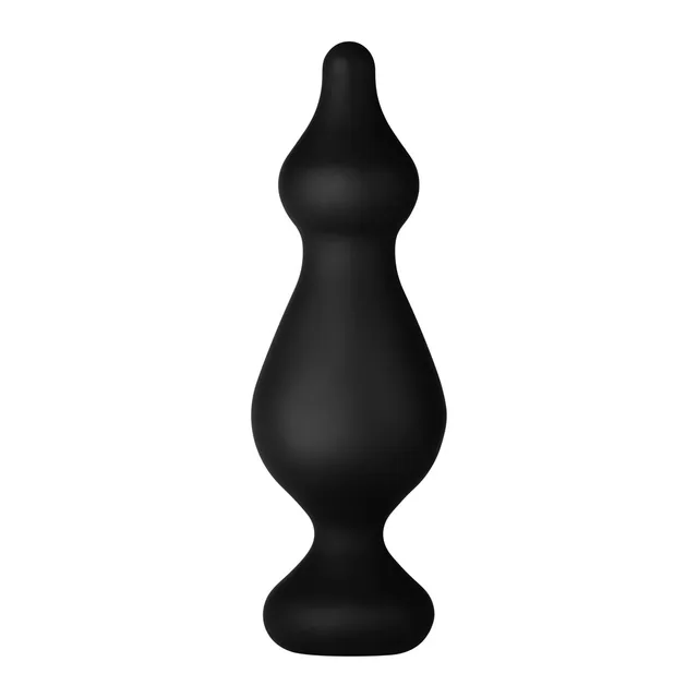 Front view of large black three-bulb silicone plug
