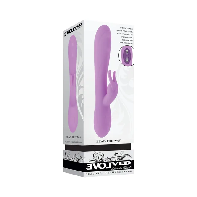 Evolved Bead The Way pink dual vibrator pictured in white retail box