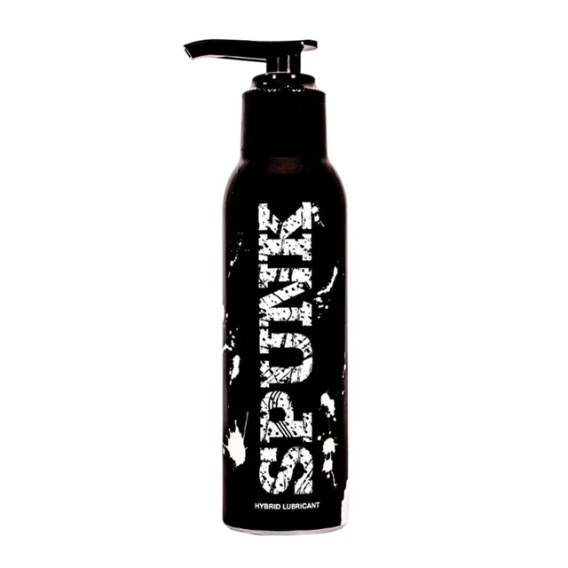 Spunk Lube Hybrid 8 oz tall black pump bottle with white branding