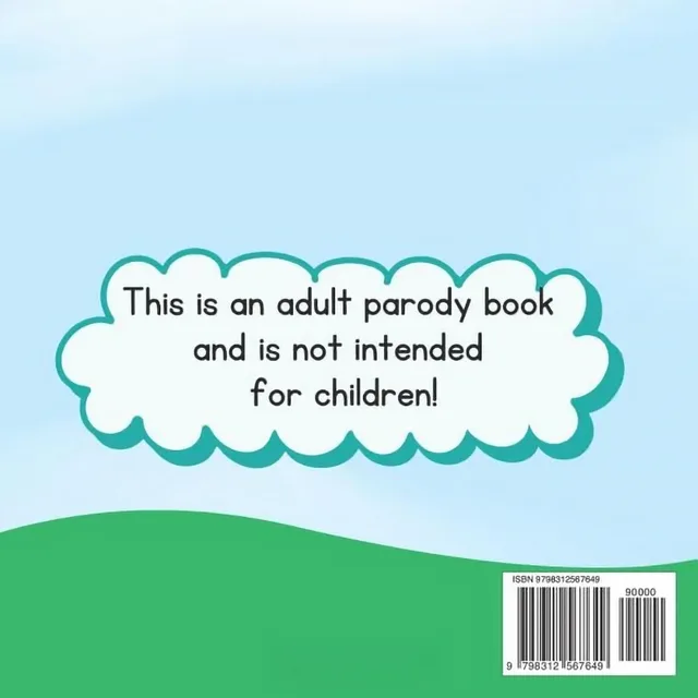 Back cover of Balls Adventure Continues with green hills and adult parody notice