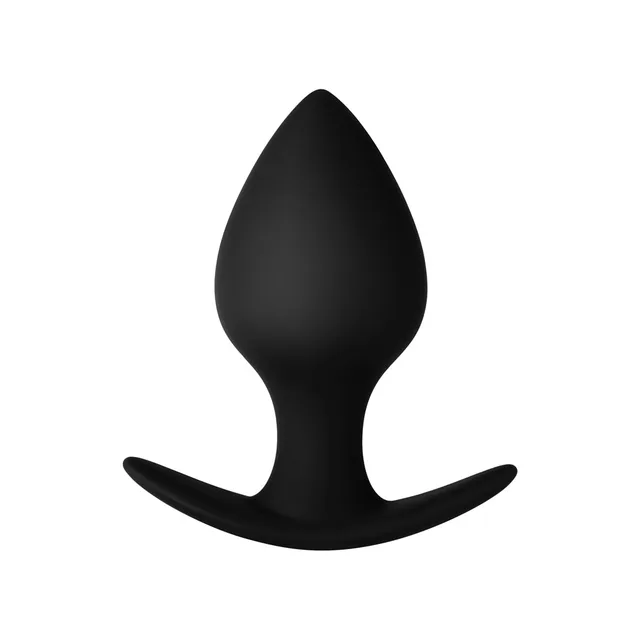Front view of small black F-60 plug with curved base