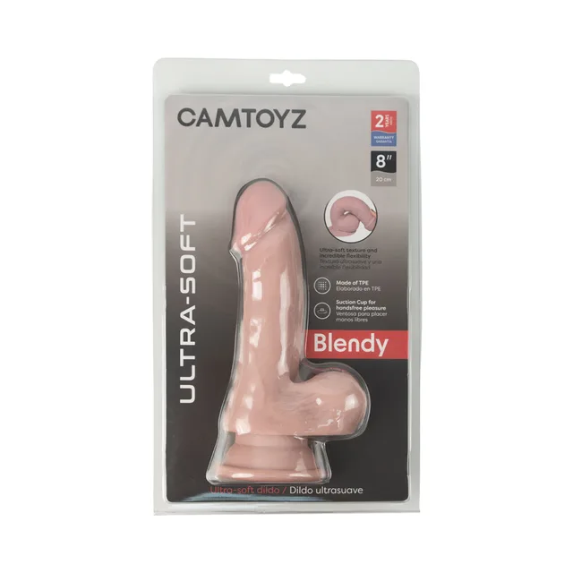 Blendy pale pink realistic suction cup dildo inside clear front retail packaging