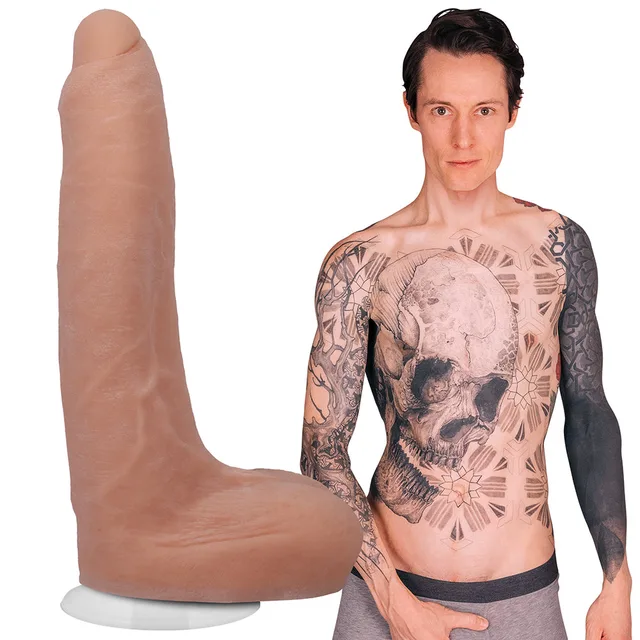 Owen Gray dildo shown beside portrait reference