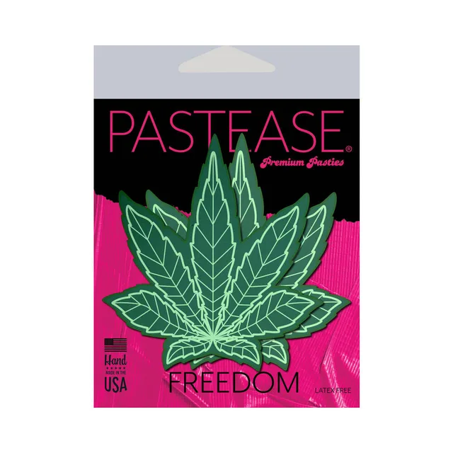 Pastease green Indica leaf nipple pasties package