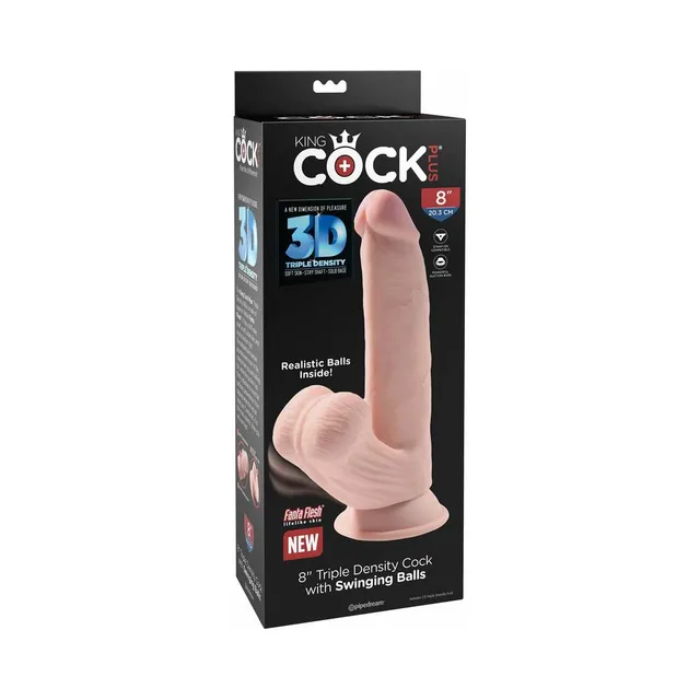 Pipedream King Cock Plus 8-inch dildo in black retail box