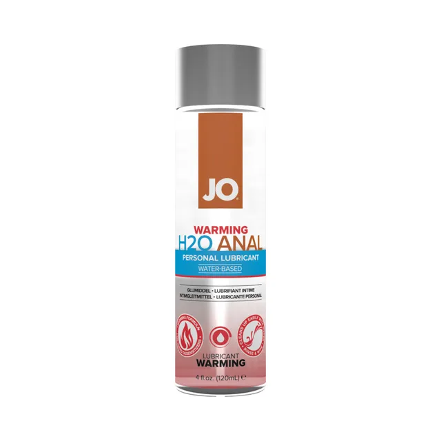 System JO H2O Anal Warming four-ounce silver-capped bottle