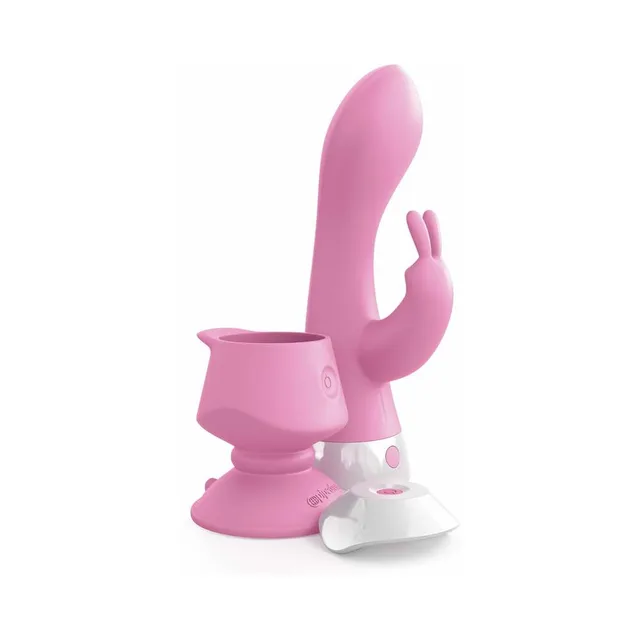 Pink Wall Banger Rabbit vibrator with suction mount and remote