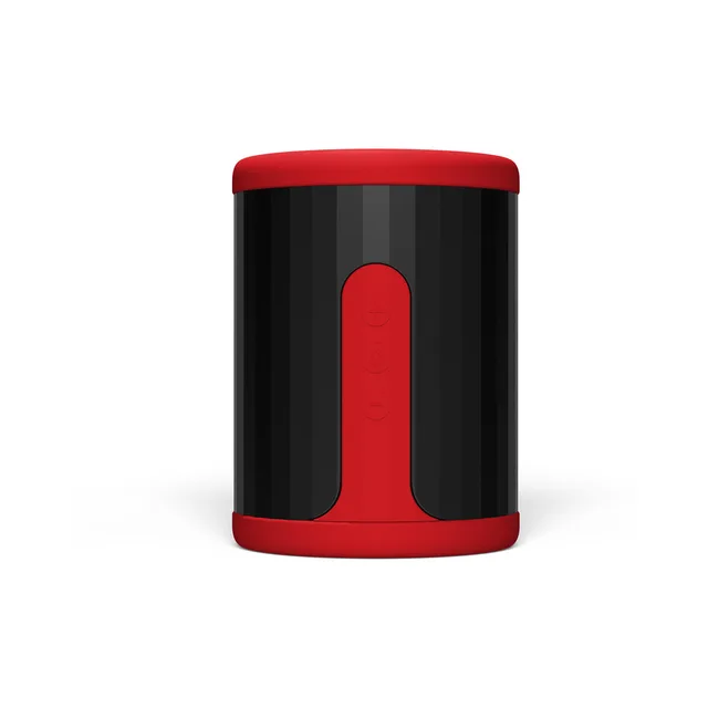 Front view of black LELO F2S stroker with red trim