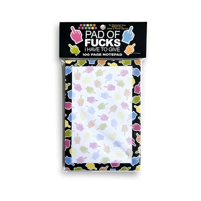 Pad of Fucks 100-page notepad with pastel finger pattern