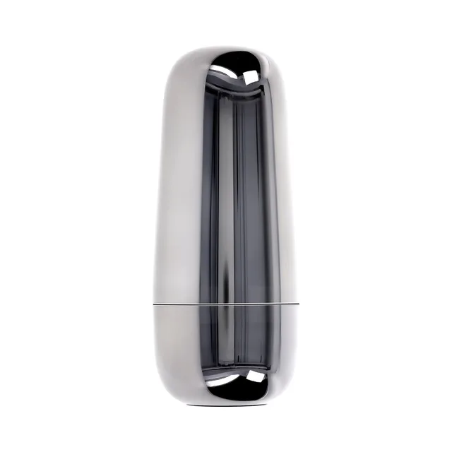 closed silver Playboy Jet Set Vibe travel charging case