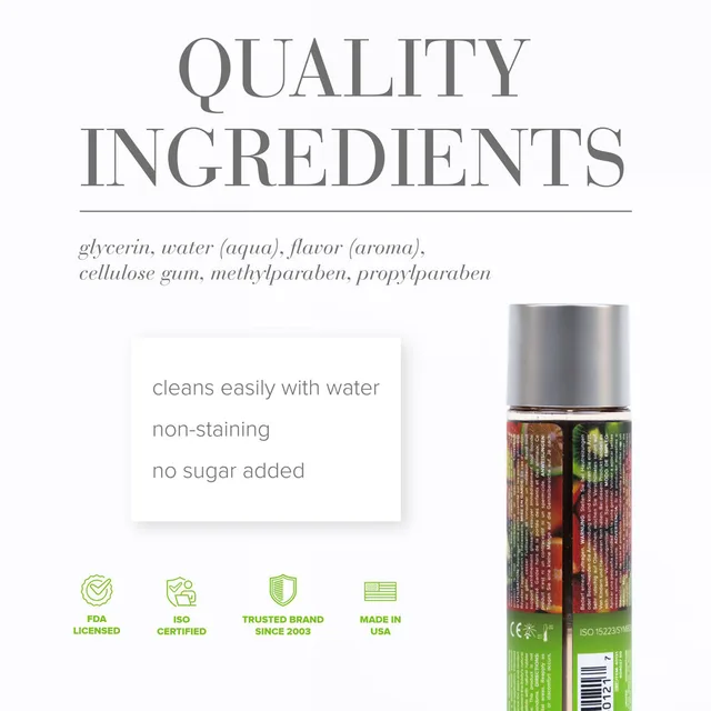 System JO H2O Tropical Passion rear bottle and ingredient graphic