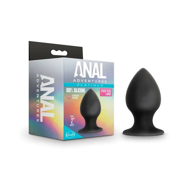 Anal Adventures large black Stout plug retail box