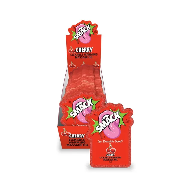 Cherry Smack 36-count massage oil pouch display