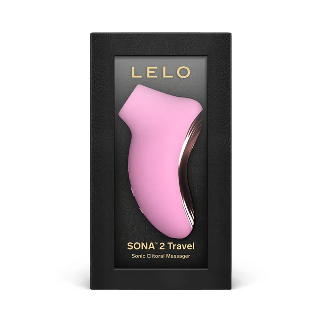 pink LELO SONA 2 Travel sonic massager in black window-front box
