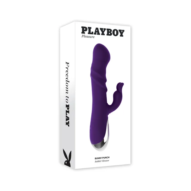 Playboy Bunny Punch purple rabbit vibrator in retail box