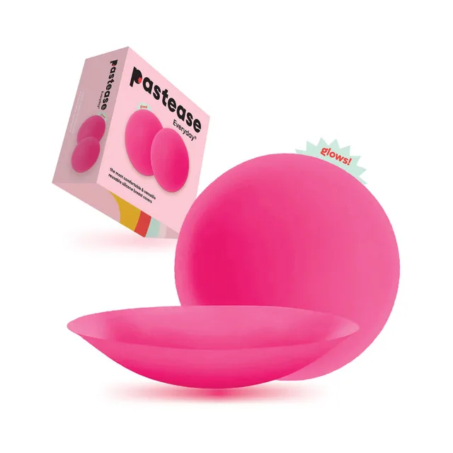 Pastease Halos small neon-pink glow-in-the-dark round silicone covers