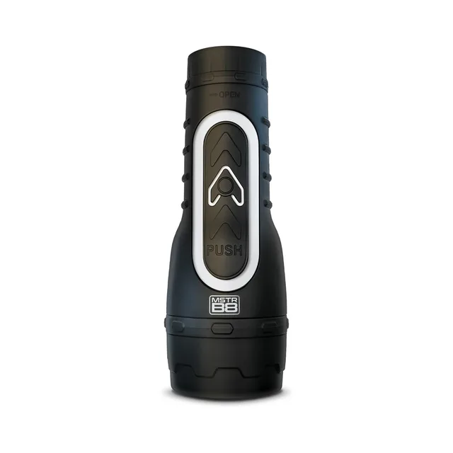 Front view of black MSTR B8 cylindrical stroker