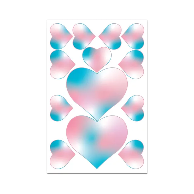 Cotton Candy pink-and-blue gradient edible heart sheet