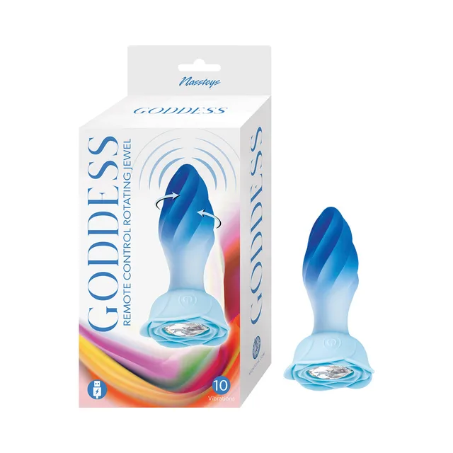 Light-blue Nasstoys Goddess Rotating Jewel beside retail box