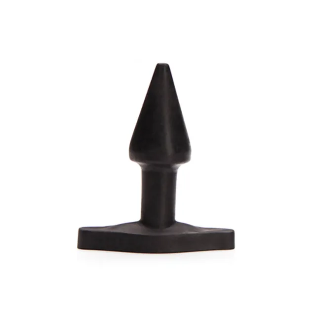Black Tantus Stud Plug with pointed cone tip and wide rectangular base