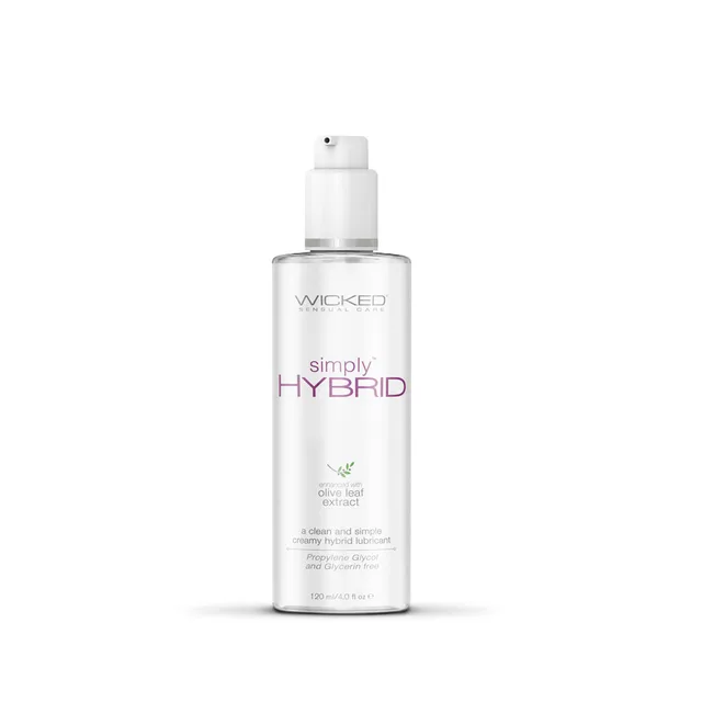Front of Wicked Simply Hybrid four-ounce clear pump bottle