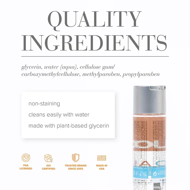 System JO H2O Anal eight-ounce bottle beside ingredient graphic