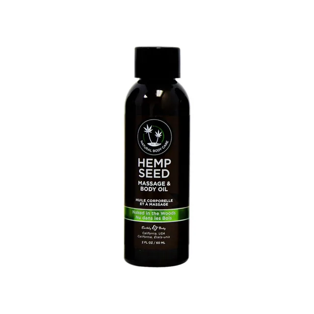 Earthly Body Naked in the Woods Massage Oil black 2 oz bottle with green label band
