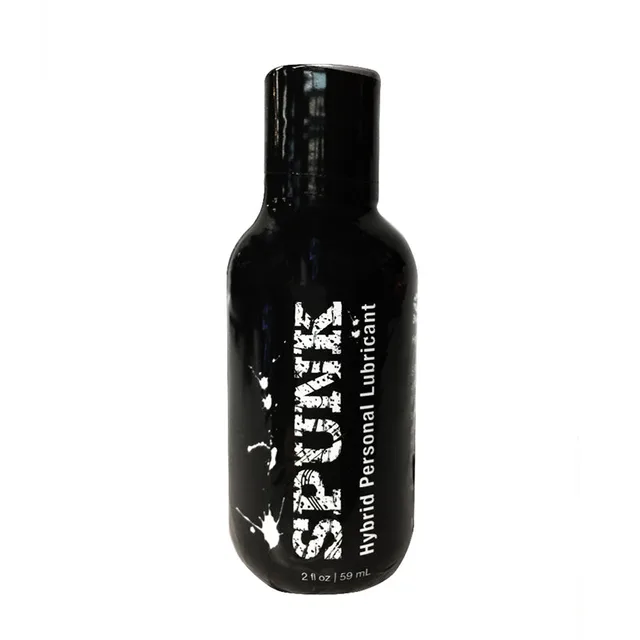 Spunk Lube Hybrid 2 oz small black capped bottle with white label