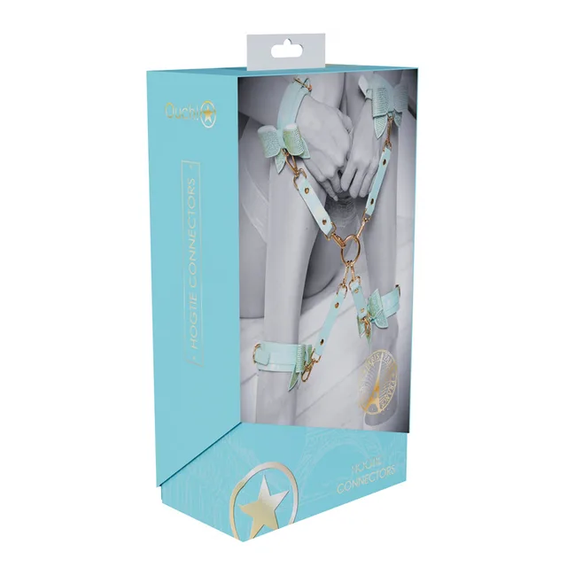 blue Paris Collection four-way hogtie connectors pictured on aqua box