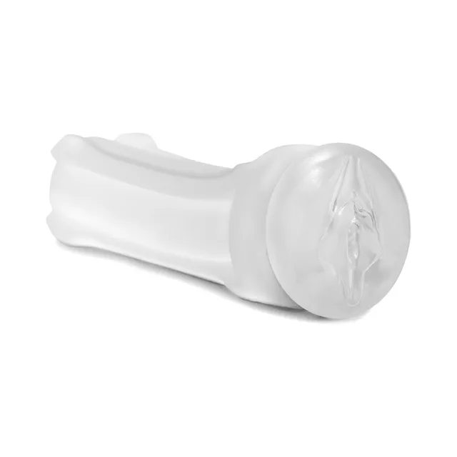 Clear pussy-opening sleeve removed from transparent cup