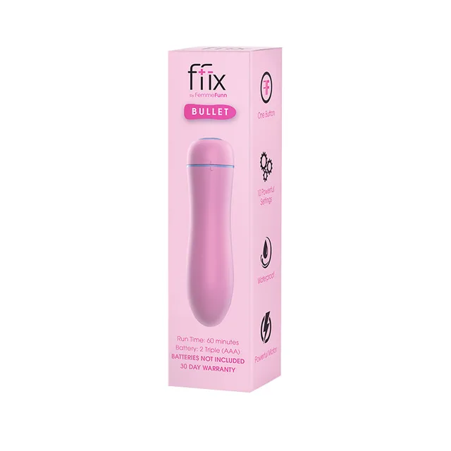 FemmeFunn FFIX light pink bullet vibrator in pink retail box
