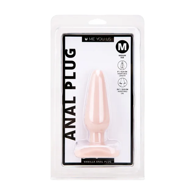 Front of Me You Us medium vanilla anal plug clear package