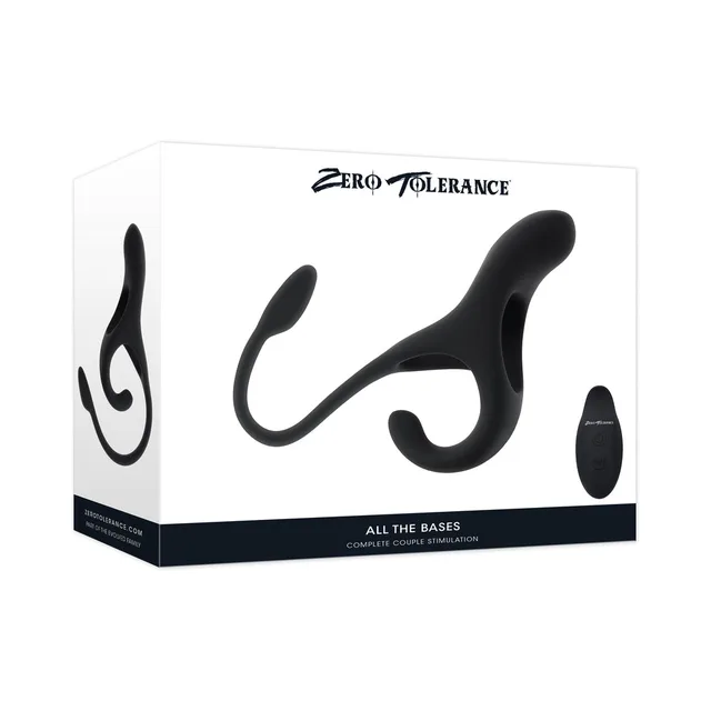 Zero Tolerance All the Bases black vibrator in white retail box