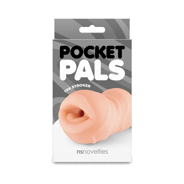 Tan Pocket Pals mouth stroker with molded lip opening