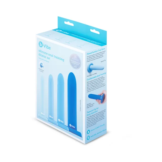 b-Vibe blue silicone dilator set retail box front