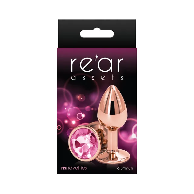 Small pink gem Rear Assets rose gold plug in black package