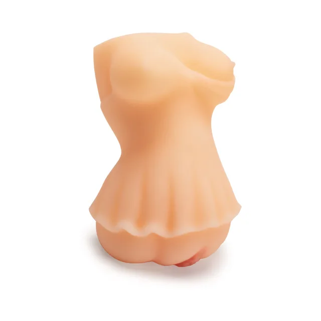 Front view of beige Misaki stroker with molded short-dress details