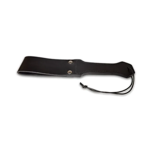 Small black Prowler RED leather paddle with wrist cord