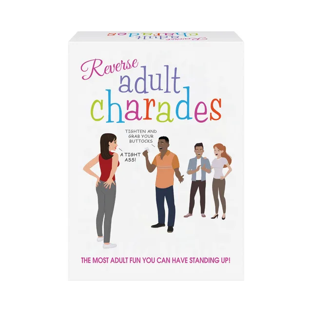 Reverse Adult Charades illustrated white retail box
