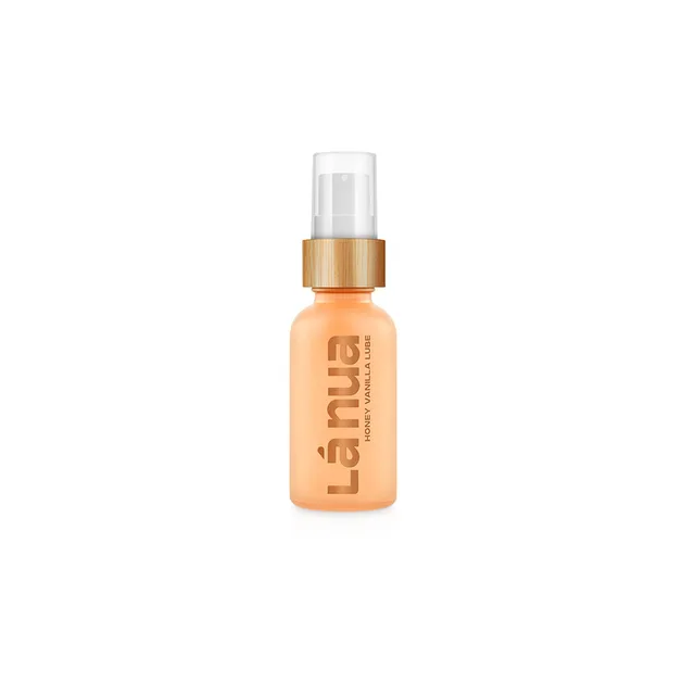 orange 1-ounce La Nua Honey Vanilla lube pump bottle
