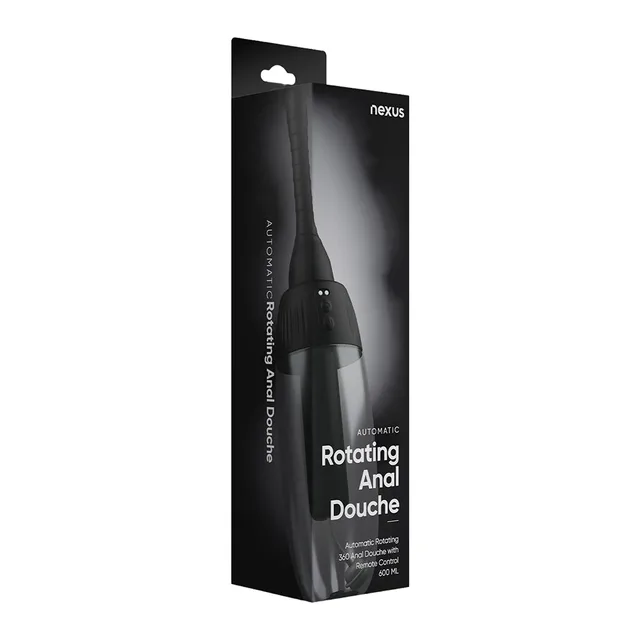 Nexus Automatic Rotating Anal Douche in black retail box