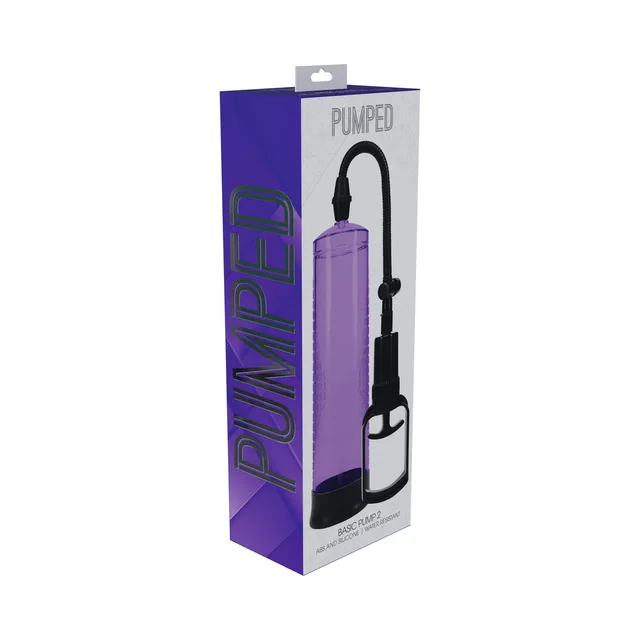 Shots Pumped Basic Pump 2 purple purple cylinder and black pump pictured on box