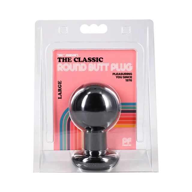 Doc Johnson Classic Round large black plug front retail package