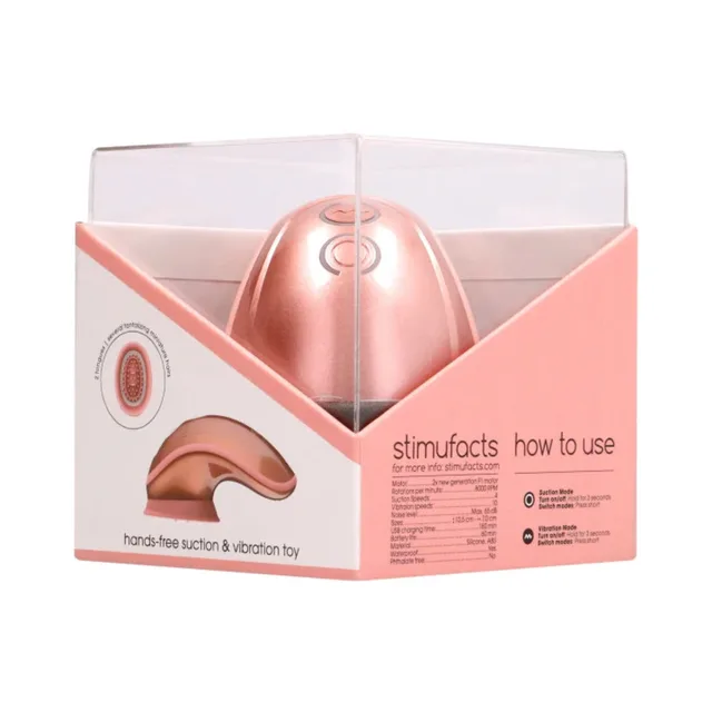 Rose gold Twitch suction and vibration toy in clear display box